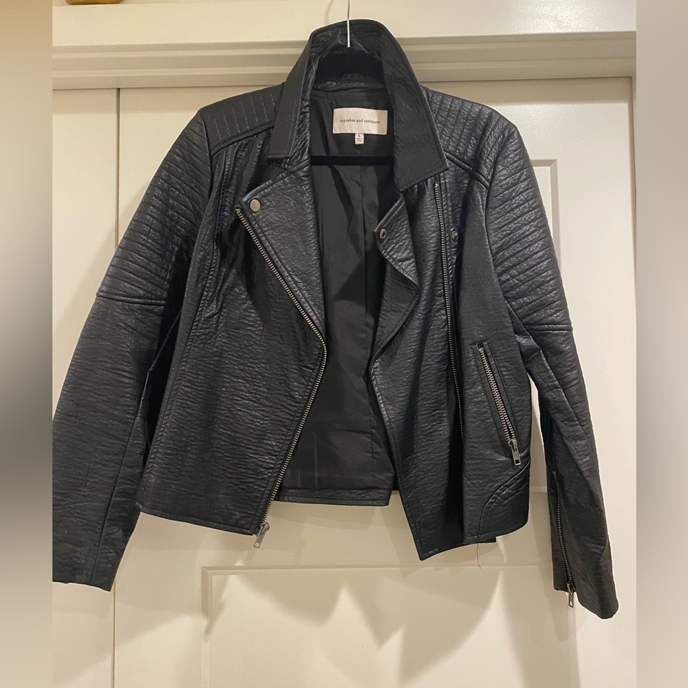 Black leather jacket